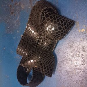 Ashish Black Leather Textured Belt